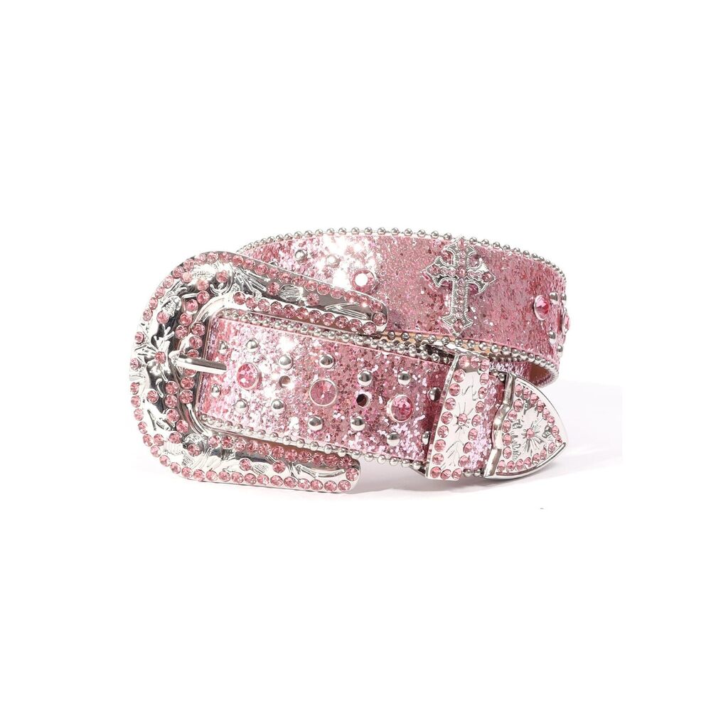 9725 Rhinestone Belt For Men & Women, Western Cowboy Cowgirl With Bling
